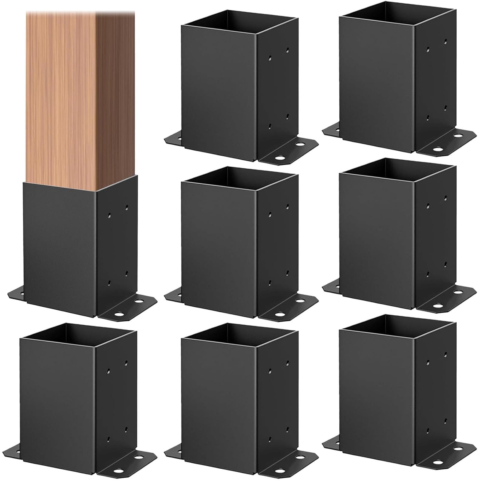 4×4 Post Base, 4×4 Post Bracket 8PCS, Inner Size 3.6×3.6 inch Fence Post Anch…