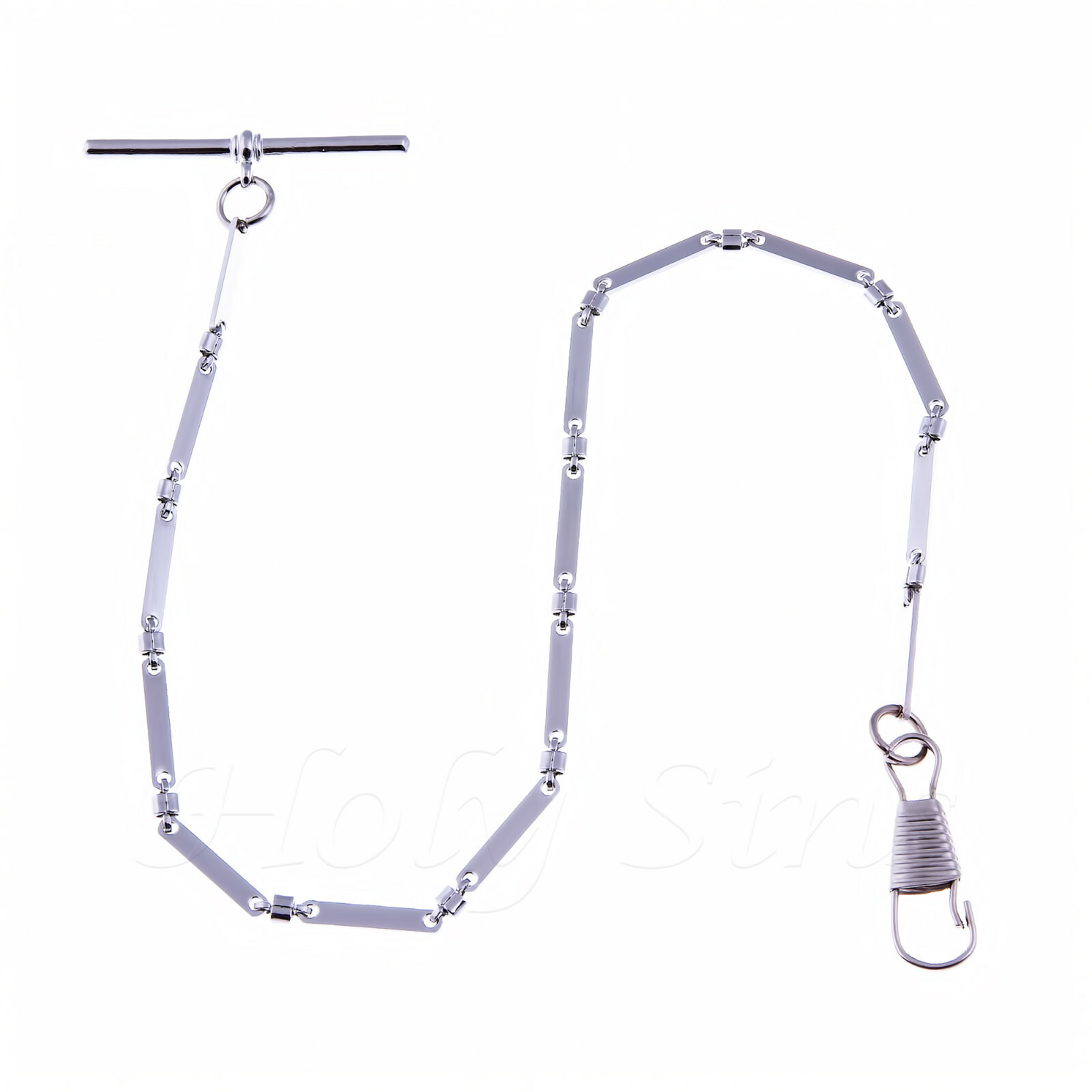 Brand New Silver Colour Single Albert Pocket Watch Chain