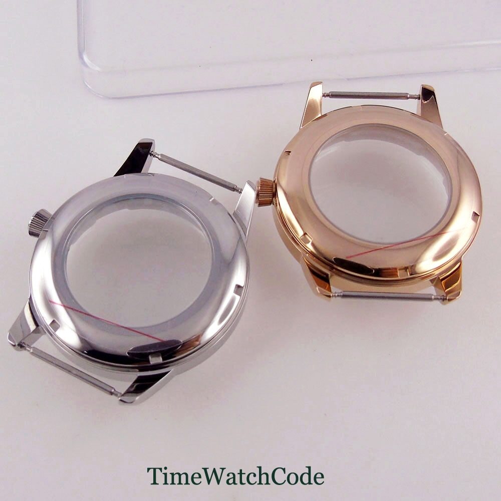 40mm Sapphire Crystal Watch Case Fits NH35 NH36 NH38 Movement Pull-push Crown