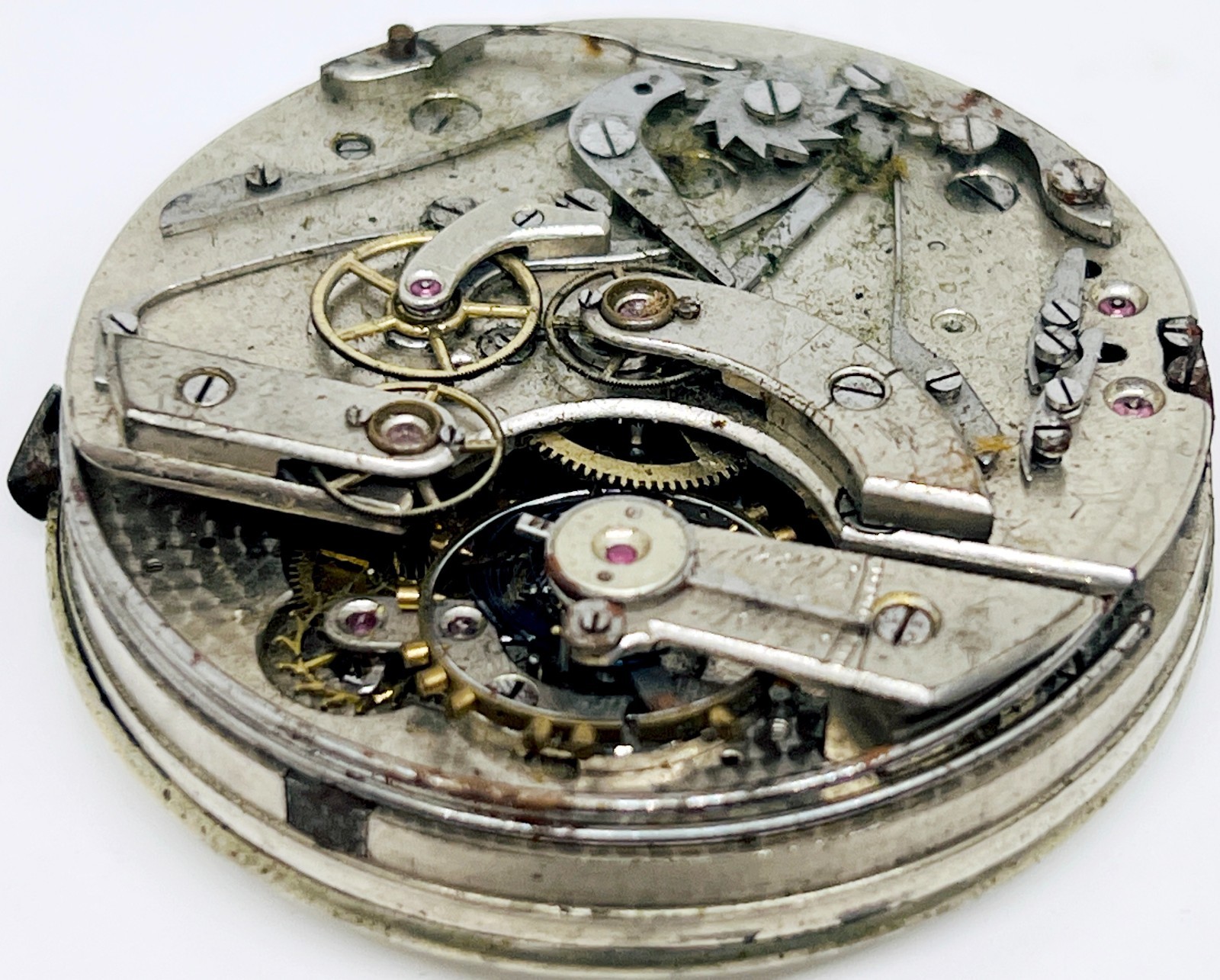 1890’s HUGUENIN 1/4 Repeater Pocket Watch Movement Restore/Parts Lot 2556