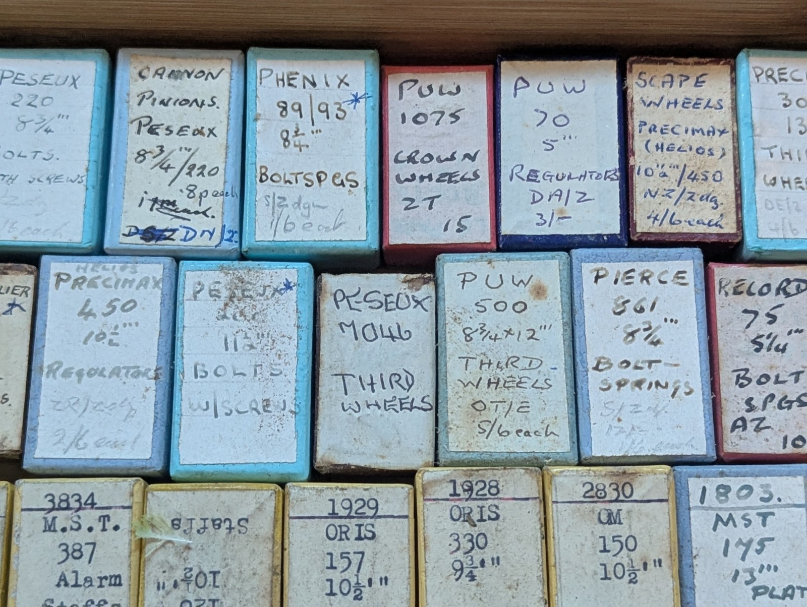 Watch Parts, New Old Stock in Boxes, Various Makes / Cals, Peseux, PUW etc #R609