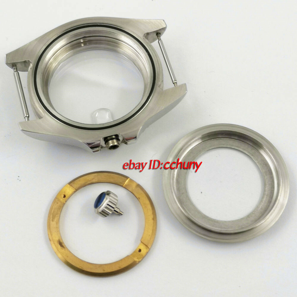 43mm silver display back case Fit ETA 2836,8215 821A,DG2813/3804 movement watch