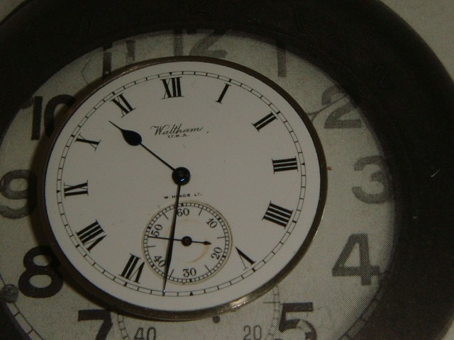 American Waltham watch Co movement dial & hands donor spares project repair VGUC