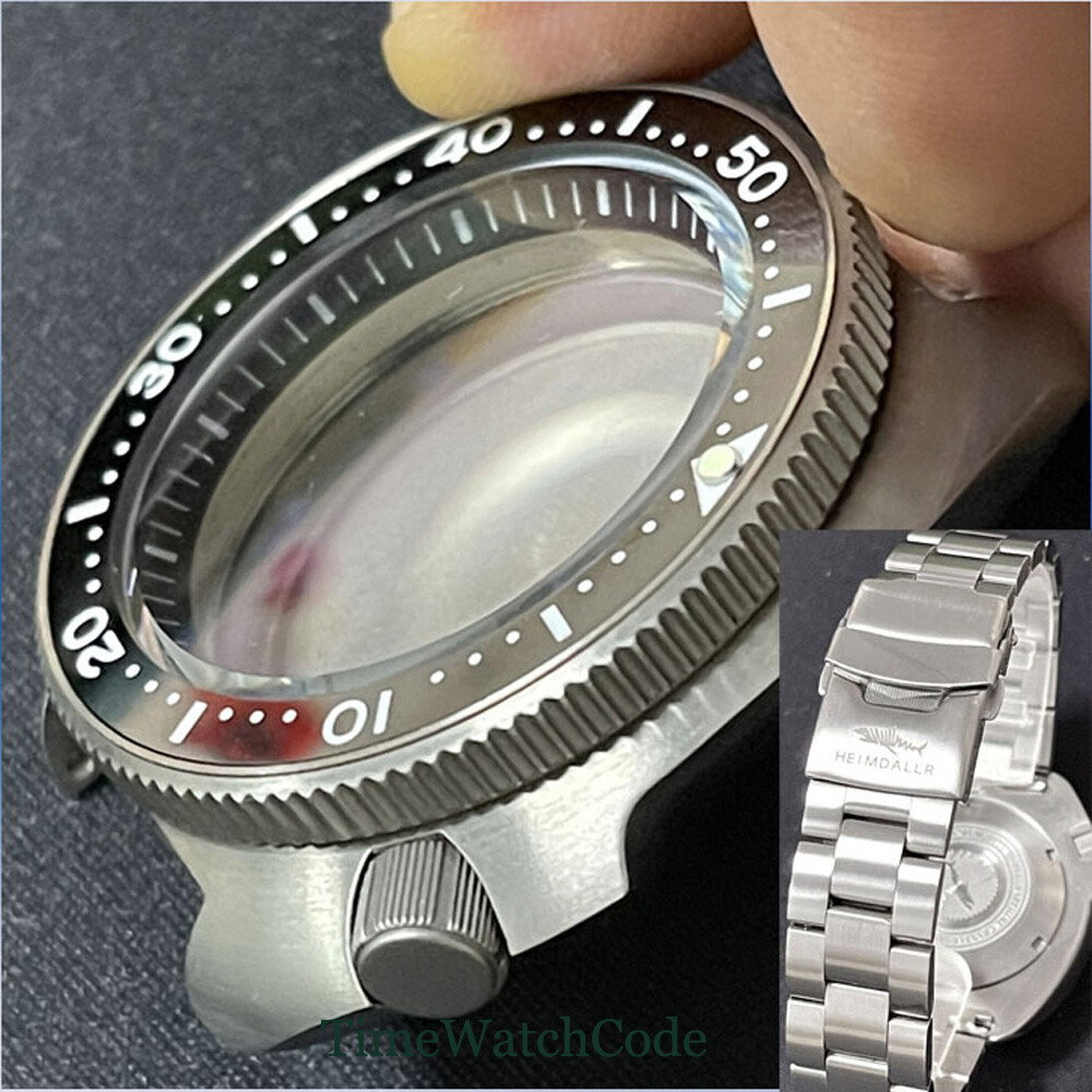 20ATM Titanium Diver Watch Case+Bracelet AR Coating Sapphire Fit For NH35 NH36