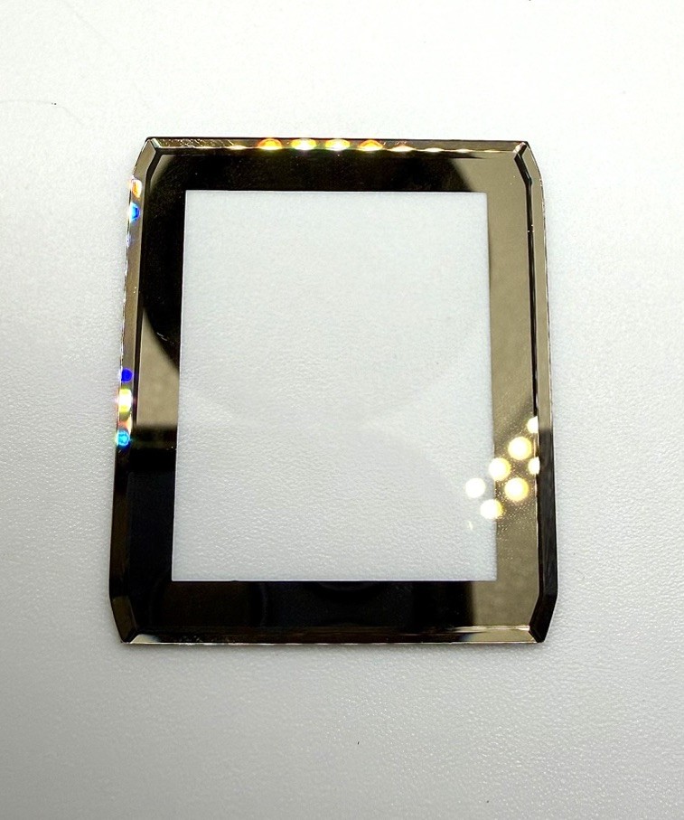 New Mineral Glass Crystal With Gold Trim Beveled Edge To Fit Bulova C9692056