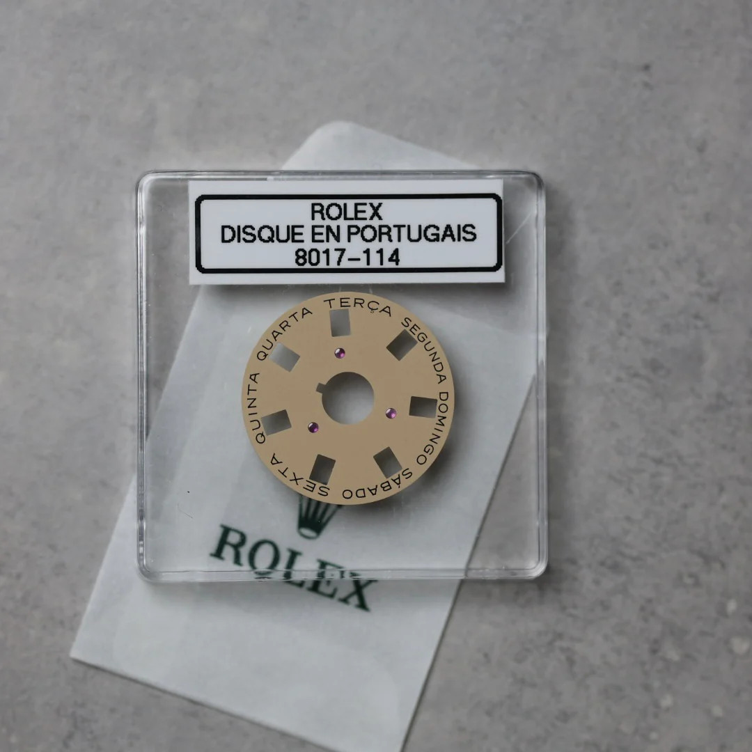 NEW Rolex 1555-8017-114 Day Indicator Disc DAY-DATE Champagne Portuguese