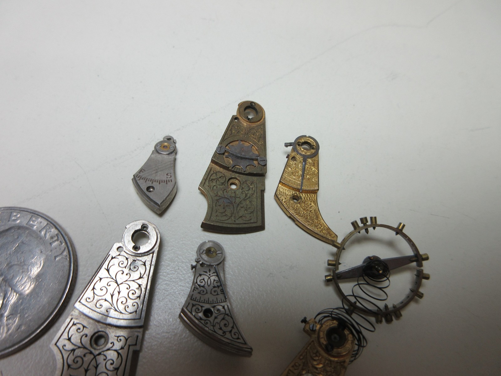 VTG LOT OF POCKET WATCH BALANCE COCKS WATCHMAKER REPLACEMENT PARTS STEAMPUNK #15