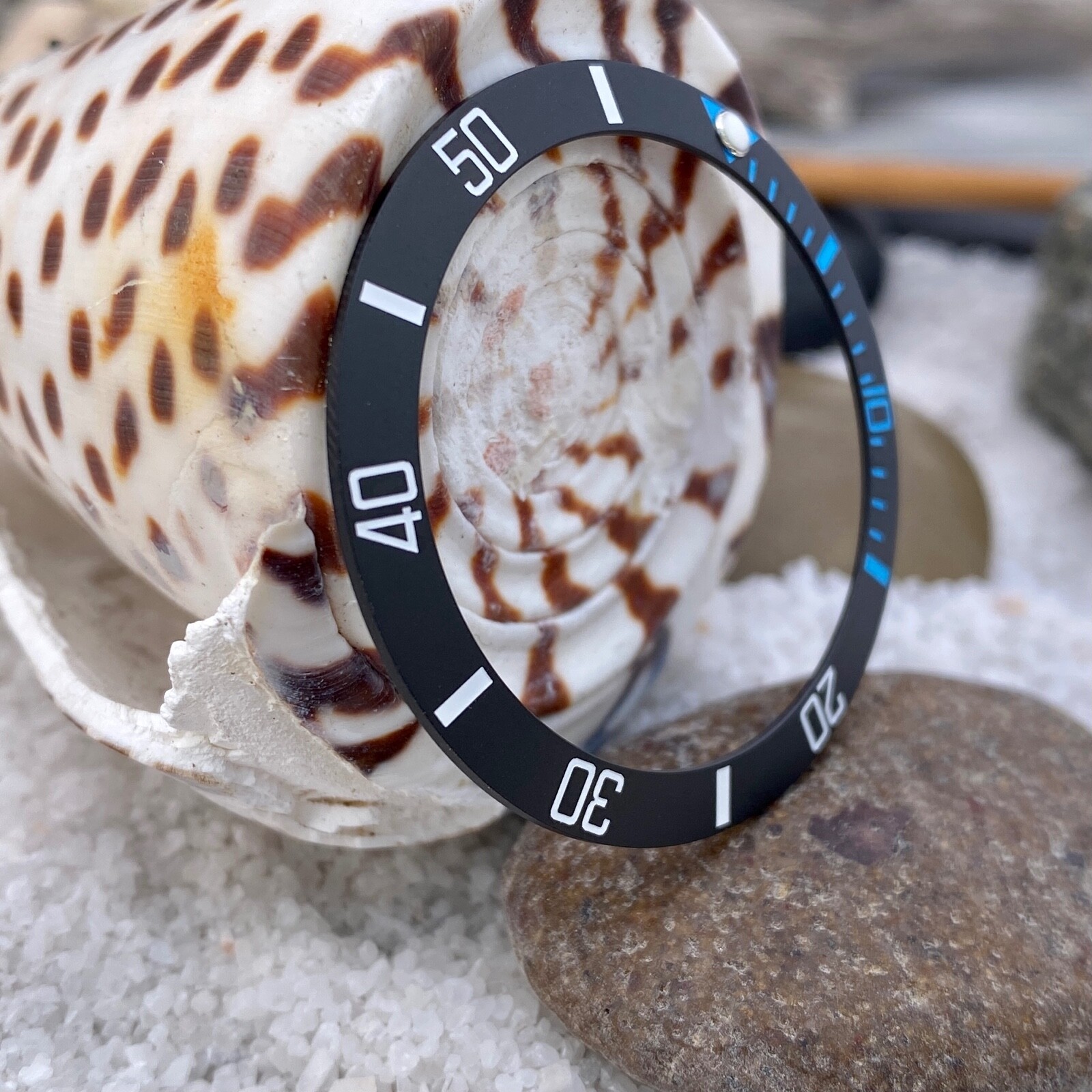 Matte Black with Blue+White Ceramic [Sub Style Bezel Insert] for Seiko SKX SRPD