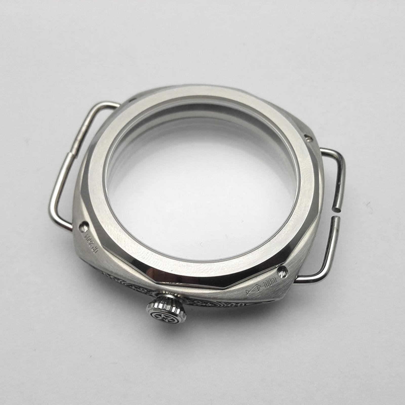 47mm 316L Stainless Steel Watch Case For ETA 6497 6498 ST36 Movement 26 mm Strap