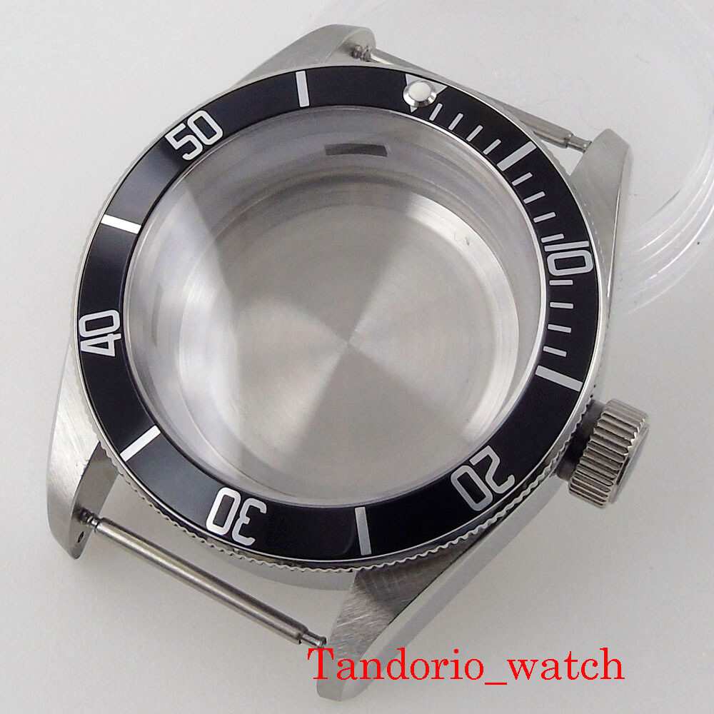 41mm Watch Case Black Pvd Bronze Coated Sapphire Glass For MIYOTA ETA 2836 50m