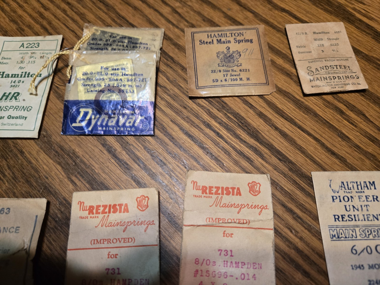 Hamilton, Hampden, Illinois, Waltham Wristwatch Mainspring New Old Stock Lot #15