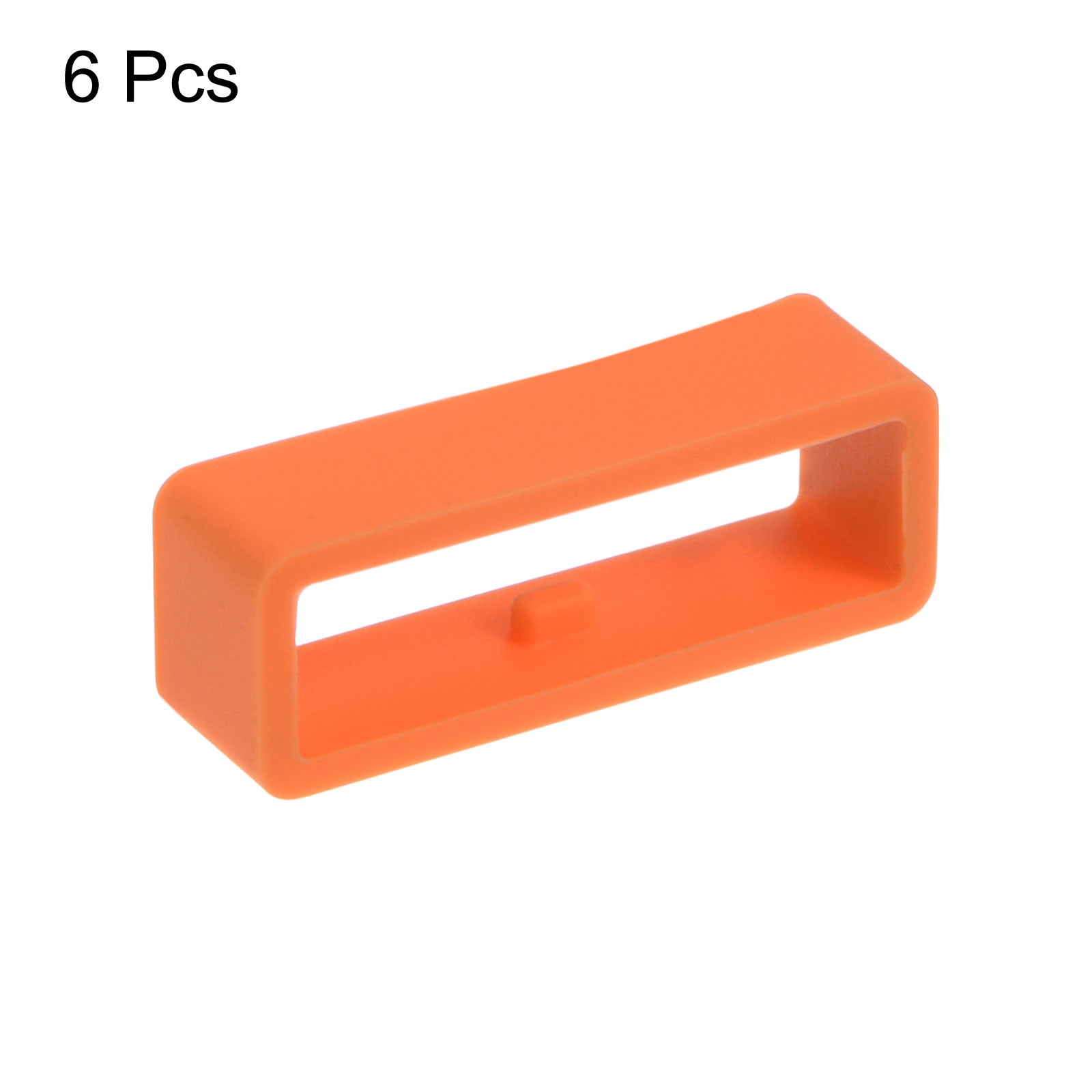 6pcs Watch Strap Circle Fixing Circle 24mm Rubber, Orange