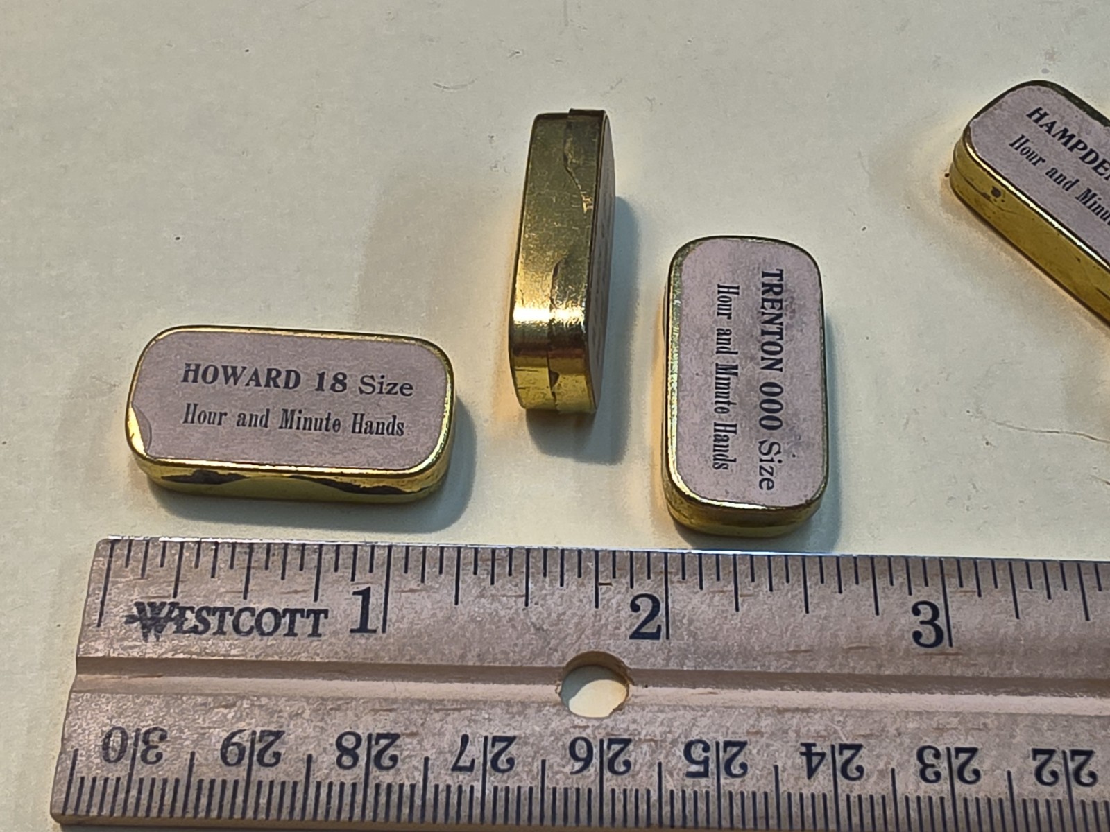 Lot Of 8 Empty Pocket Watch Hands Parts Tins Boxes Storage Containers