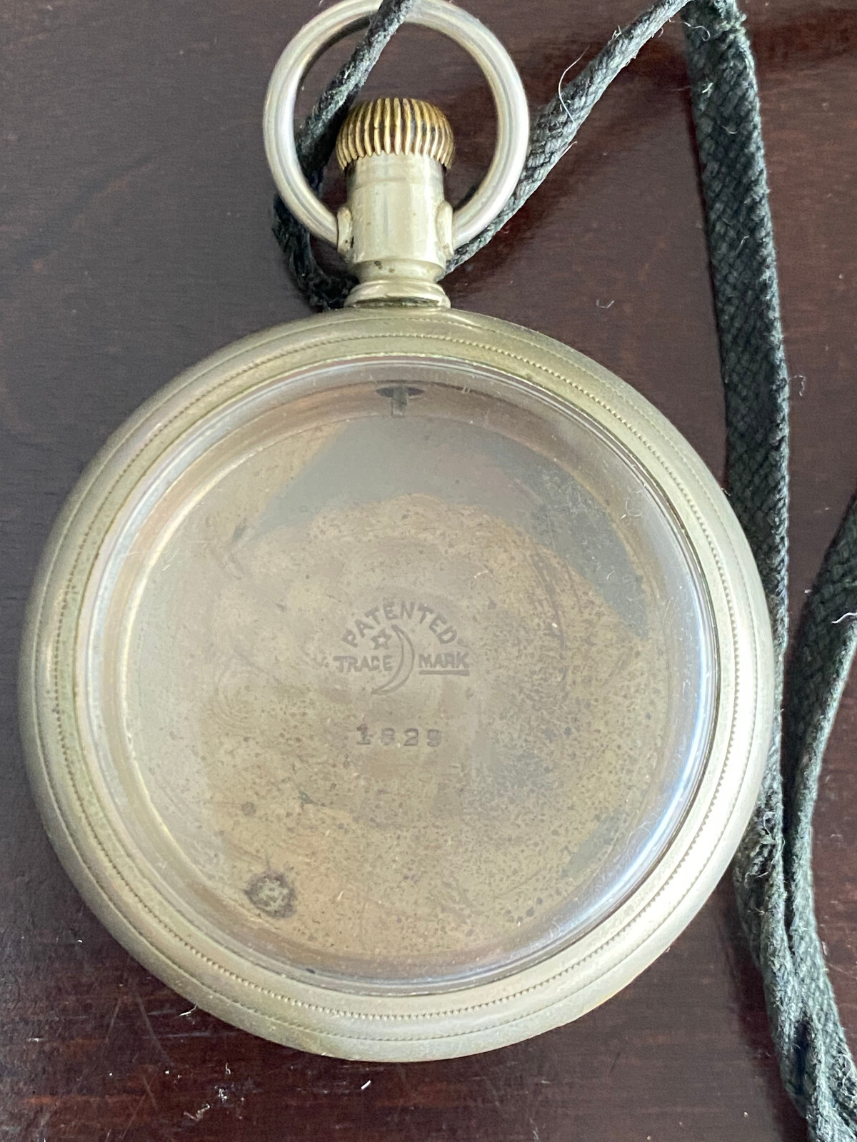 VINTAGE 18S CRESCENT POCKET WATCH CASE ONLY, STEM &LEVER SET, NICKEL. SWING OUT