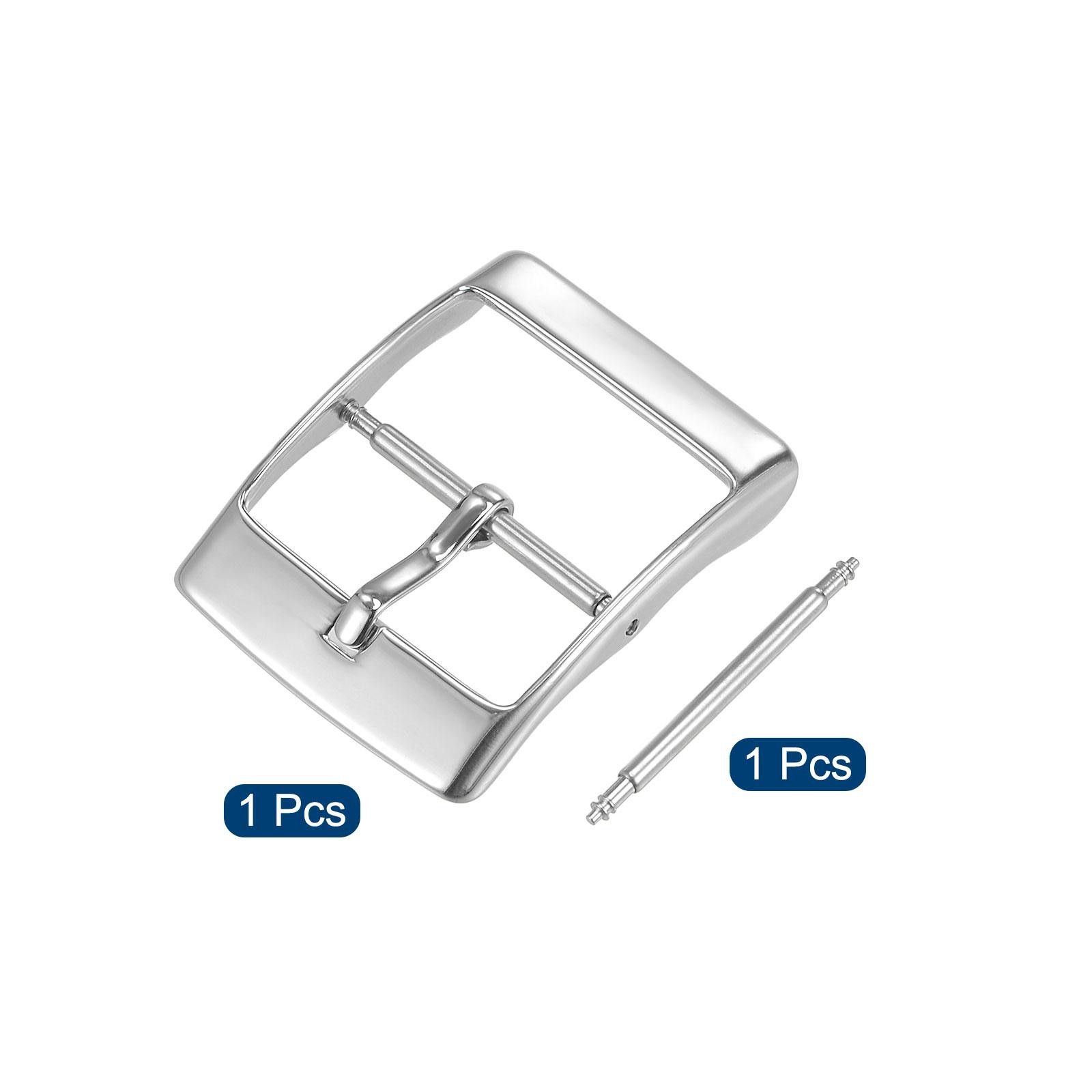 Watch SUS304 Silver Tone PVD Buckle for 20mm Width Watch Bands with Spring Bar