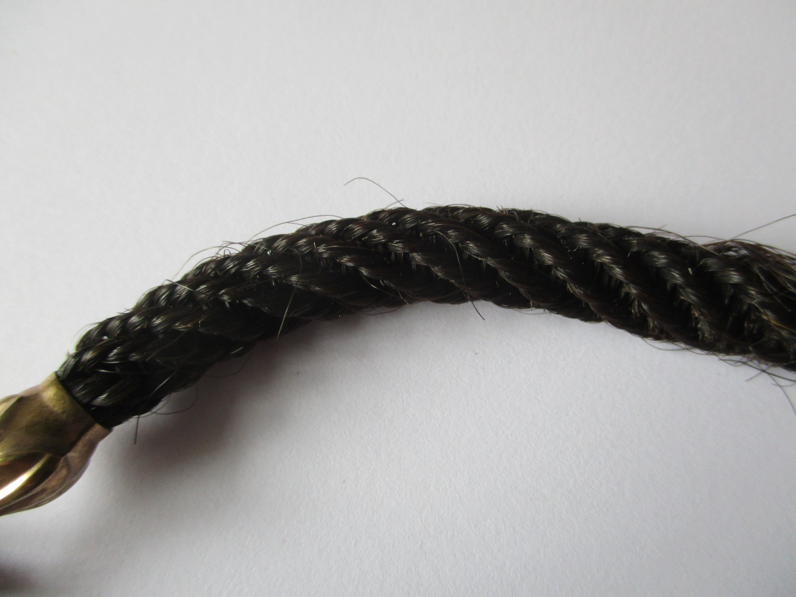Victorian hairwork Albertina pocket watch chain & winder – mourning jewellery