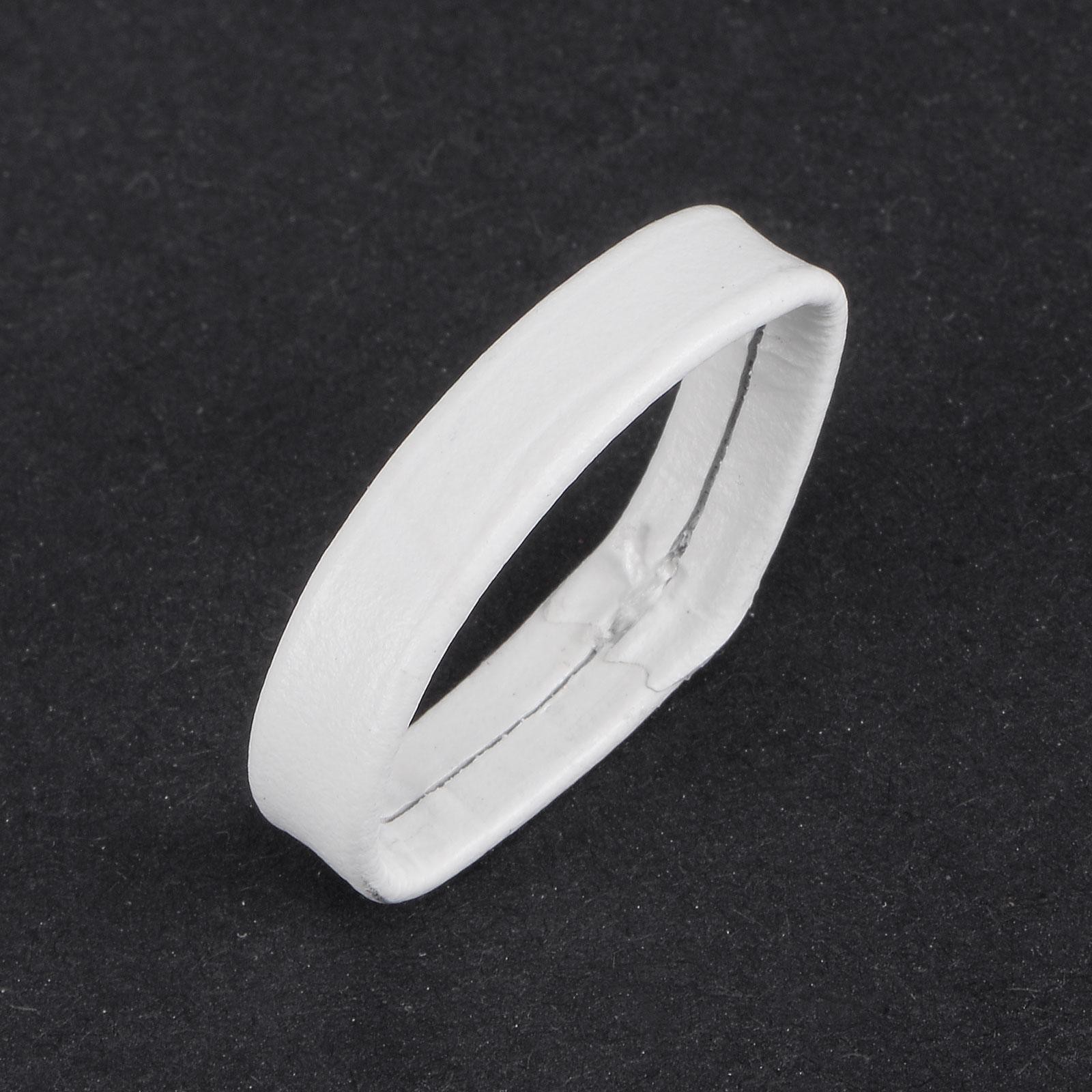 4 Pcs PU Leather Loops Retaining Ring for 24mm Width Watch Band, White