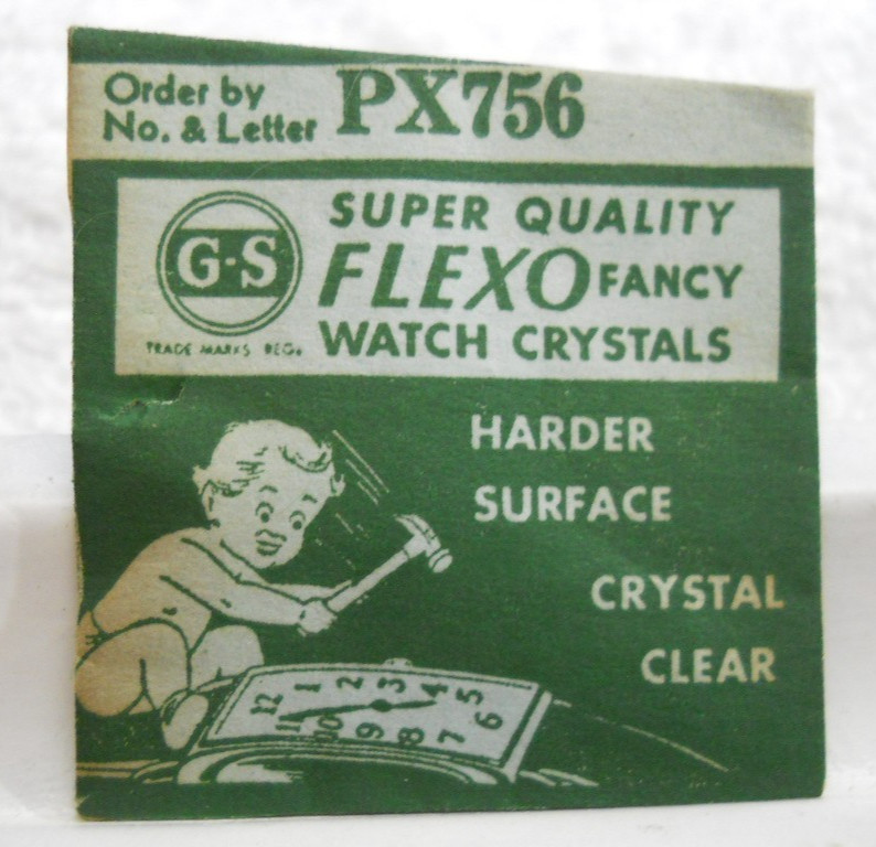 GS PX756 Watch Crystal For Elgin KJ3833 – 21.2 x 13.8 mm Replacement Repair Part