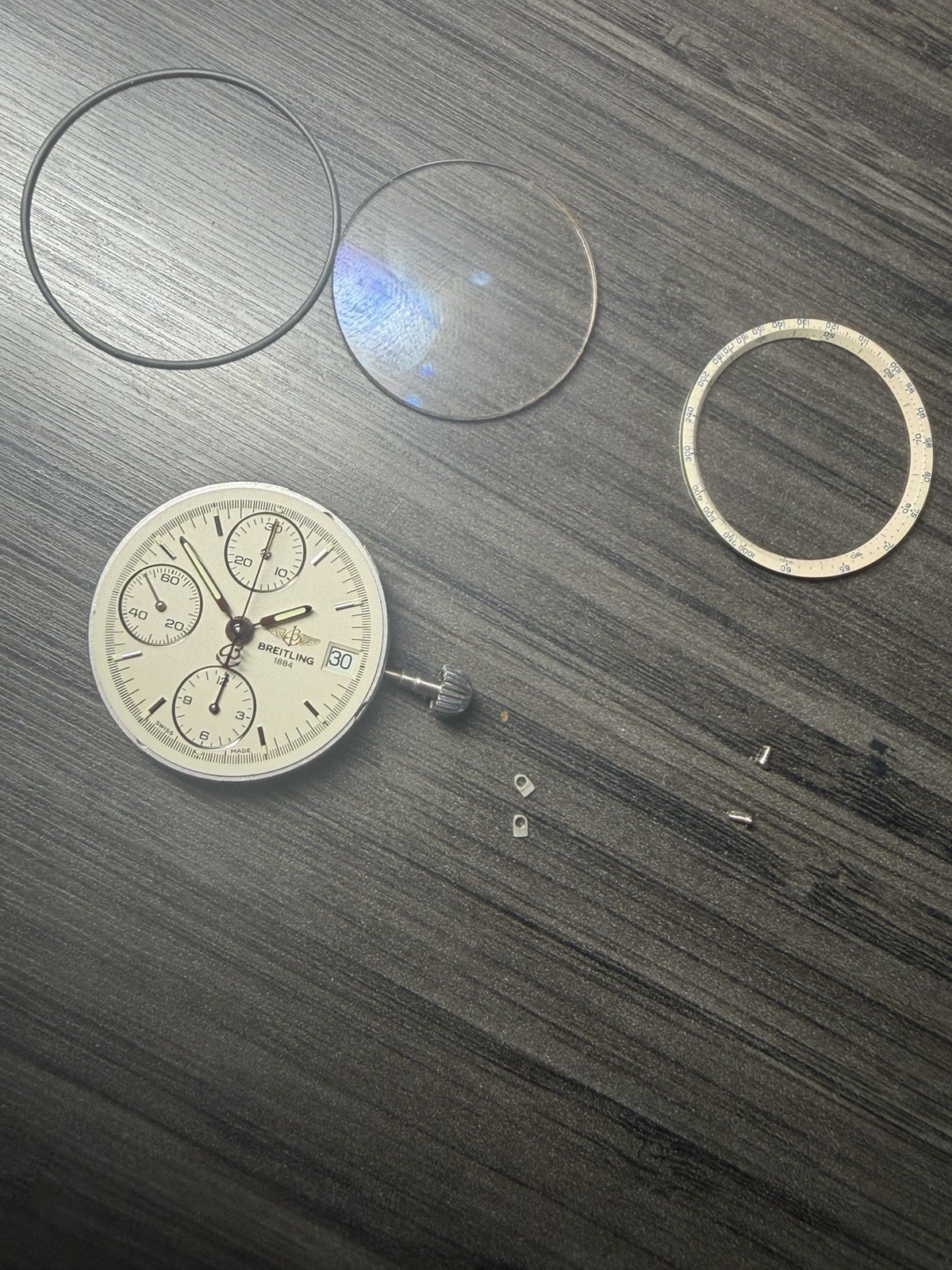 Breitling Chronomat Calibre 7750 Auto Watch Movement Dial Crown Hands J13048!