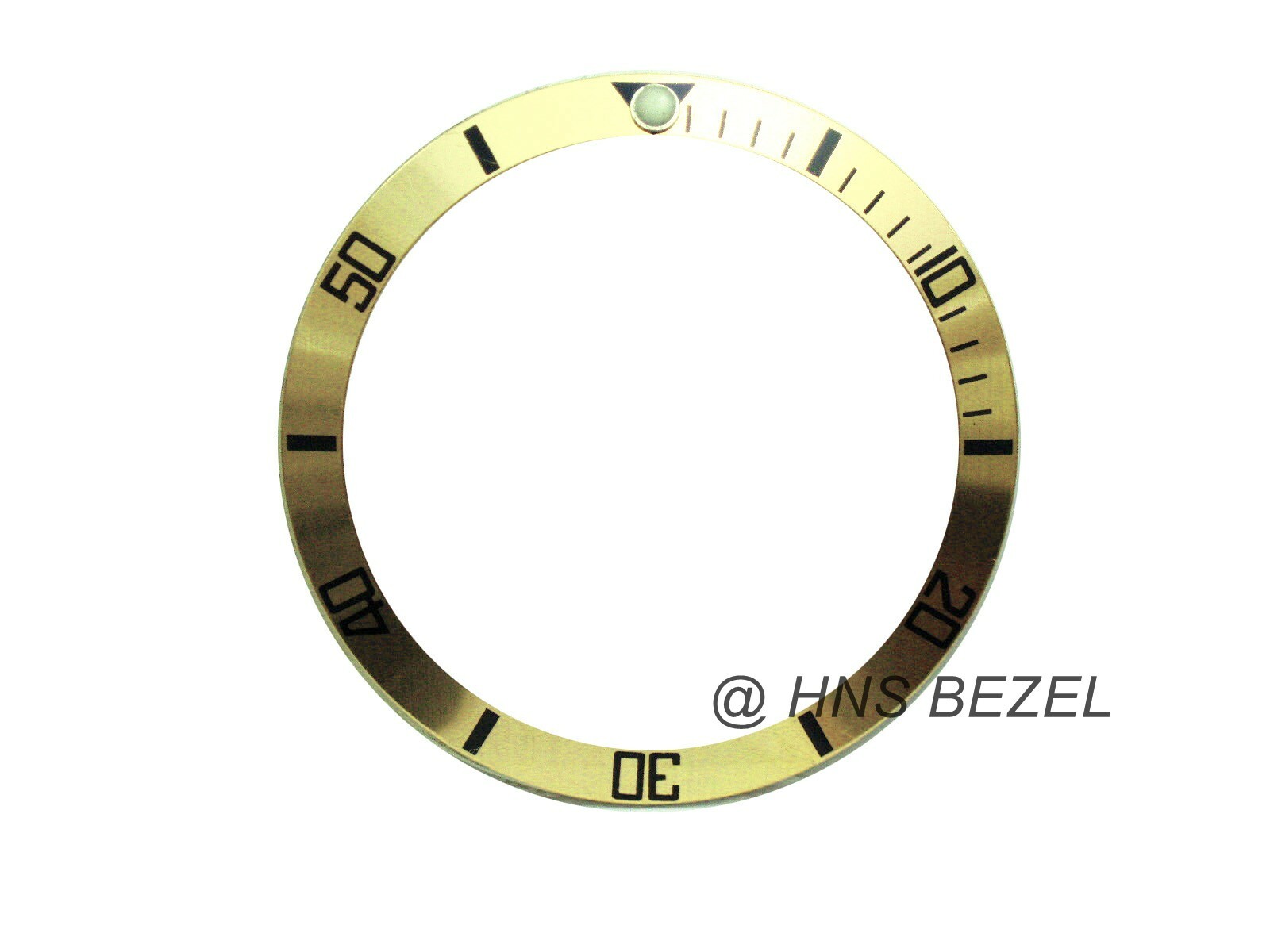 GOLD ALUMINUM BEZEL INSERT FOR ROLEX SUBMARINER & GMT SEIKO GLOW GREEN IN DARK