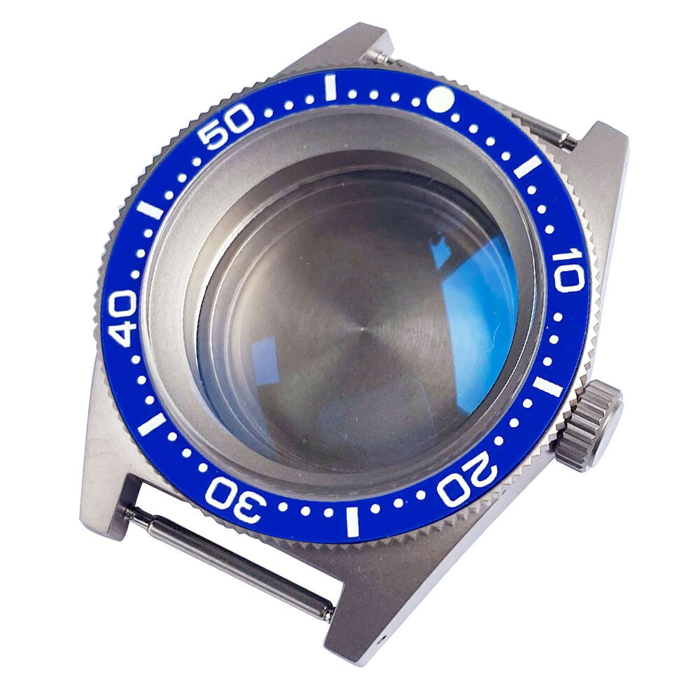 41mm Retro Titanium Watch Case Luminous Ceramic Bezel For NH35 ETA2824 PT5000