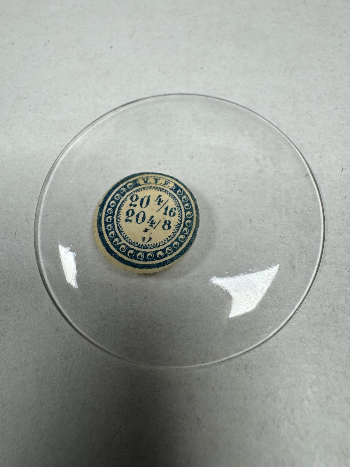 Vintage VTF Pocket Watch Crystal Round Domed 45.78mm 20 4/16 20 4/8 3 Clear