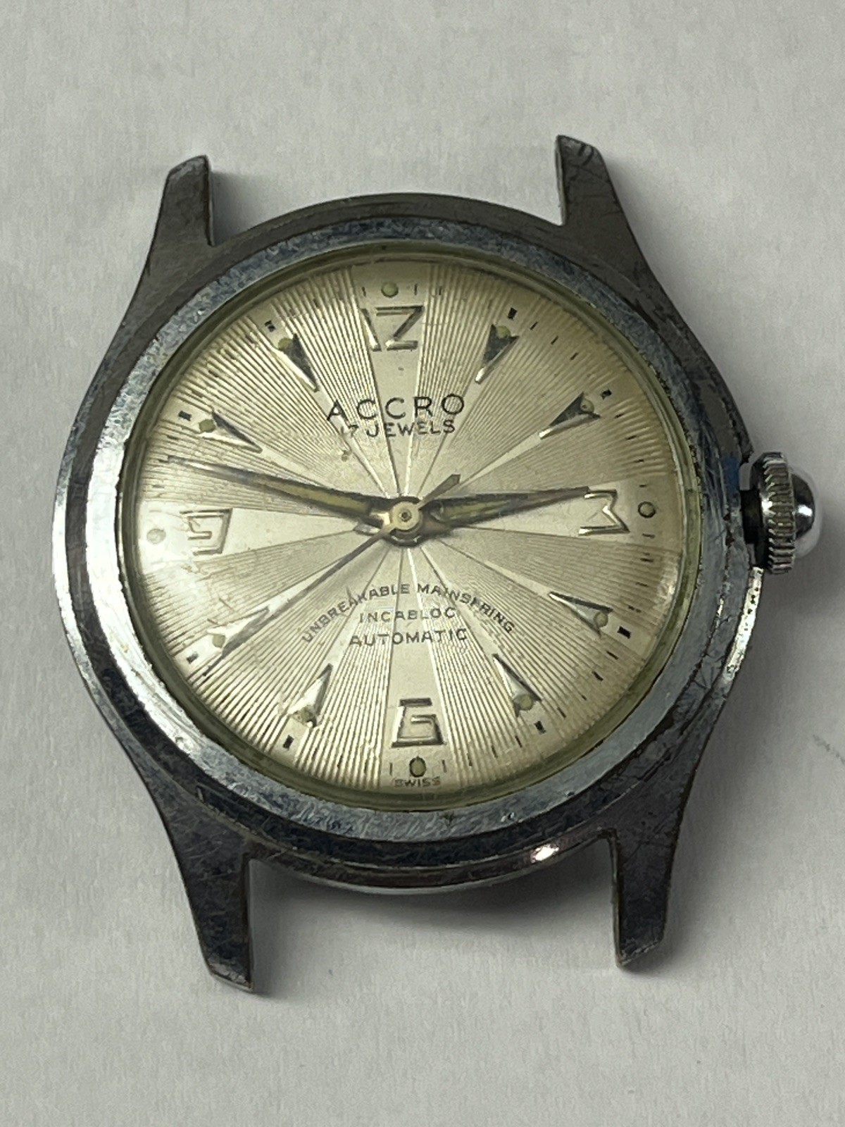 Vintage Accro 17J Automatic Wristwatch AS 1361N Movement Runs