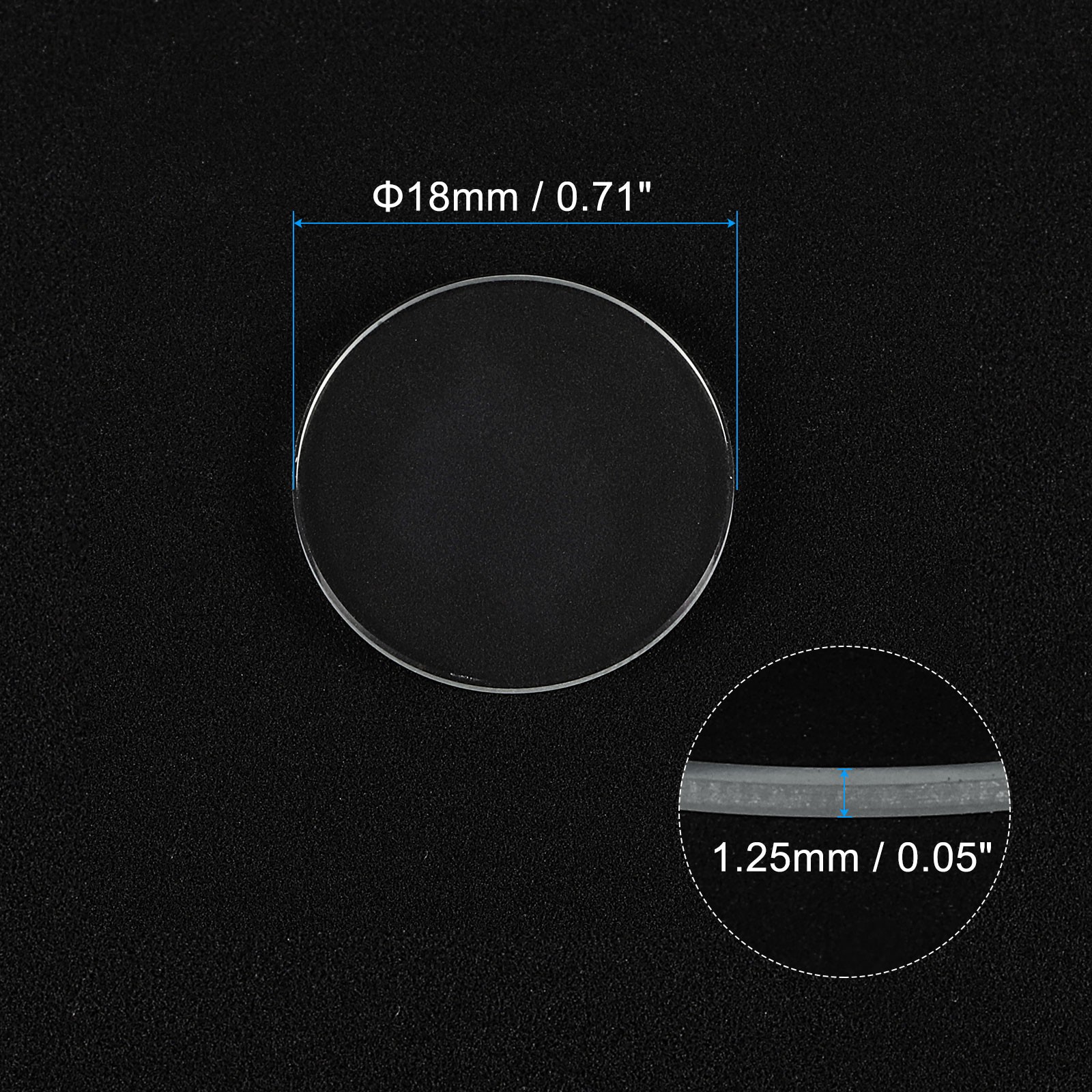 12pcs Watch Crystal Glass Lens 18mm Flat Round Glass Watch Face Crystals Lens