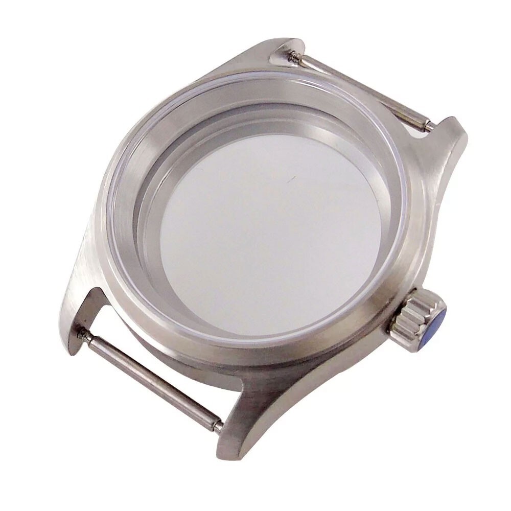 36mm Pilot Stainless Steel Sapphire Watch Case Fit NH35 NH36 ETA 2824 Glass Back