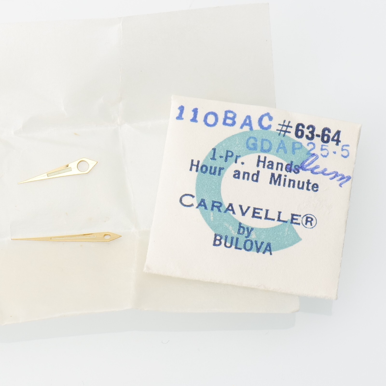 Caravelle 11OBAC – GDAP 25.5 LUM Set of Hands Hour Minute Watch Part (C3D24)