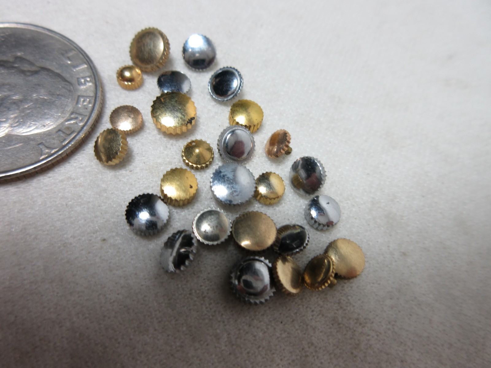 LOT OF 26 WATCH CROWNS WATCHMAKERS PARTS ASSORTED LOT SOME GOLD FILLED PLATED