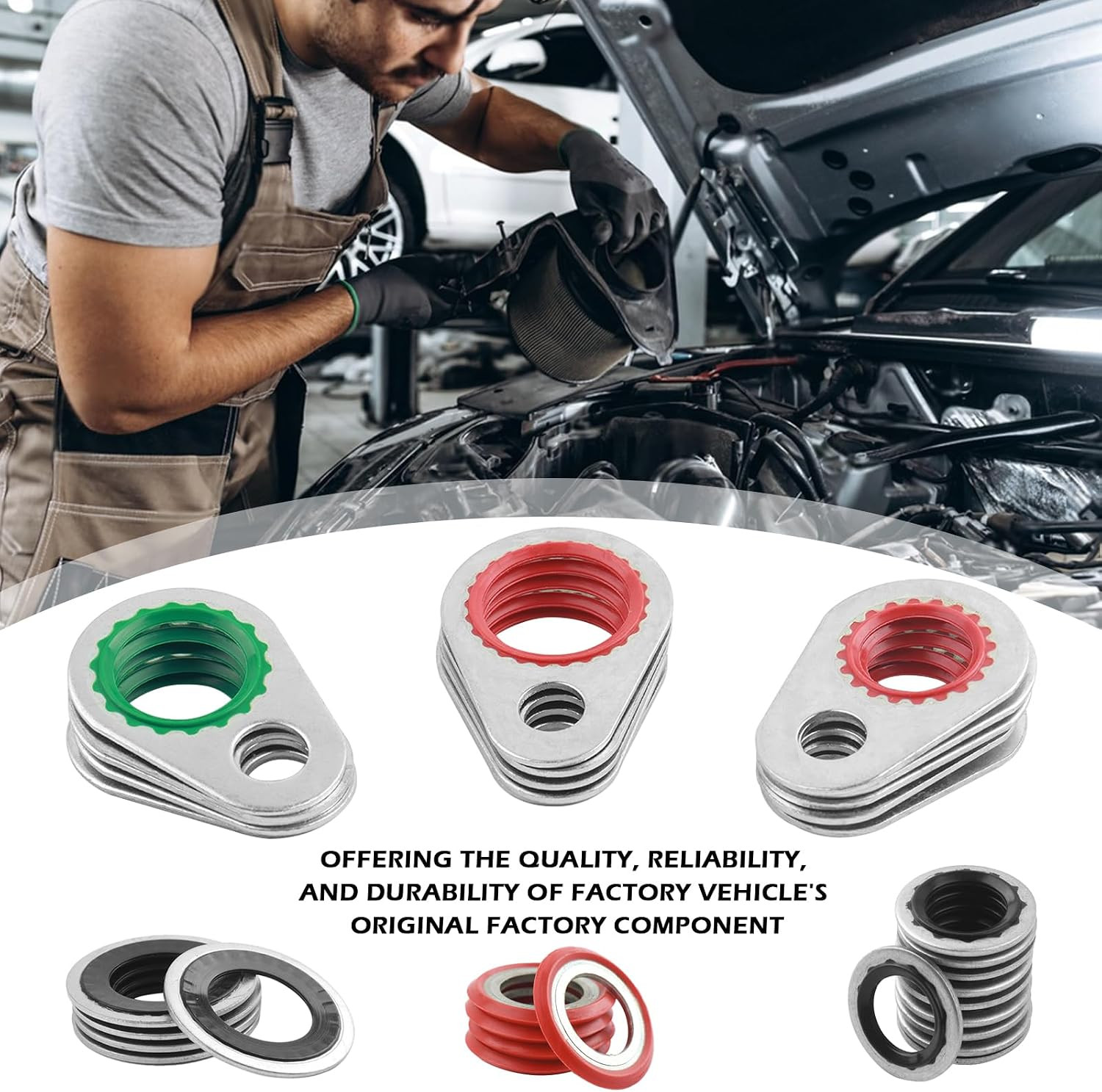 139PCS AC O Ring Kit Contains 30 Sizes,Durable A/C O Ring Assortment Kit with 54