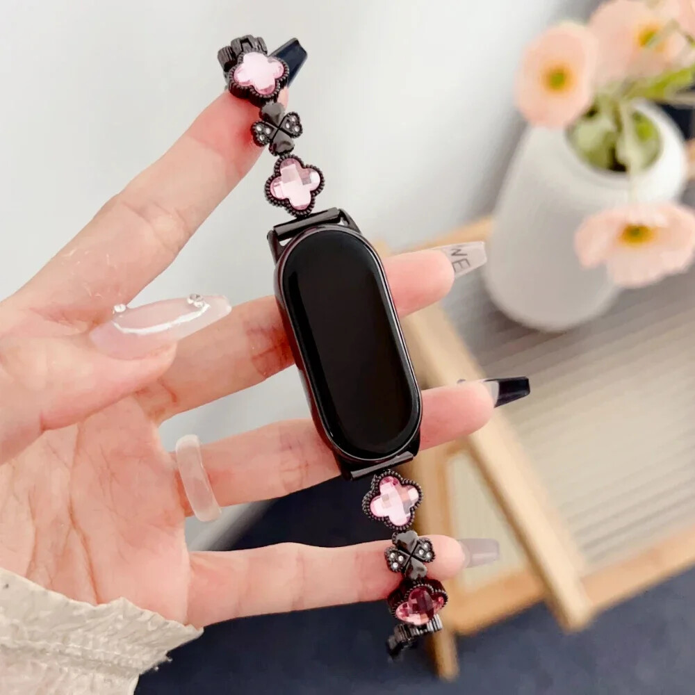 Gem Clover Diamond Metal Bracelet For Xiaomi Mi9 9 8 Pro Band Strap Replacement