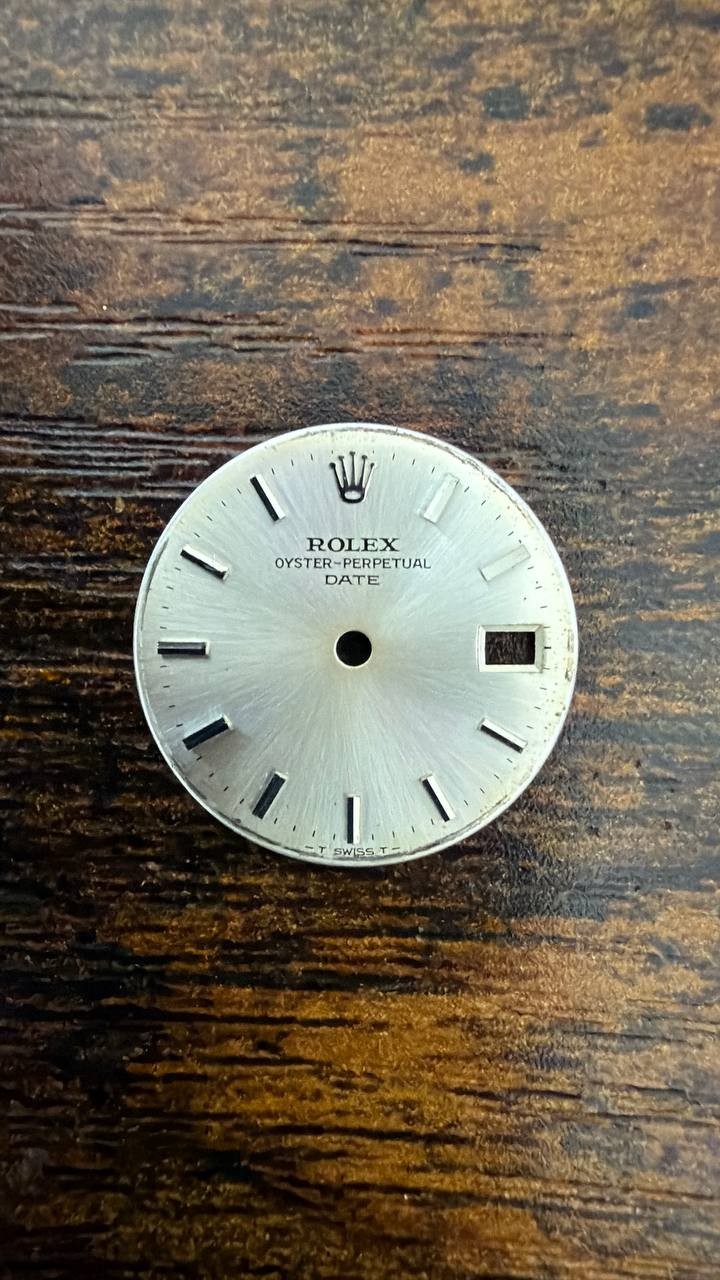 ROLEX LADIES OYSTER PERPETUAL DATE 6517 6516 6519 SILVER STICK DIAL USED COND