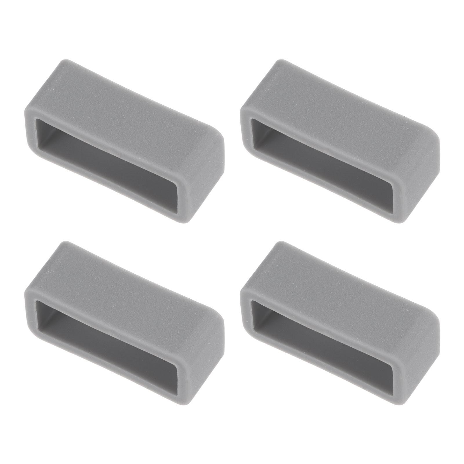 Watch Band Strap Loops Silicone for 19mm Width Watch Band, Deep Gray 4 Pcs