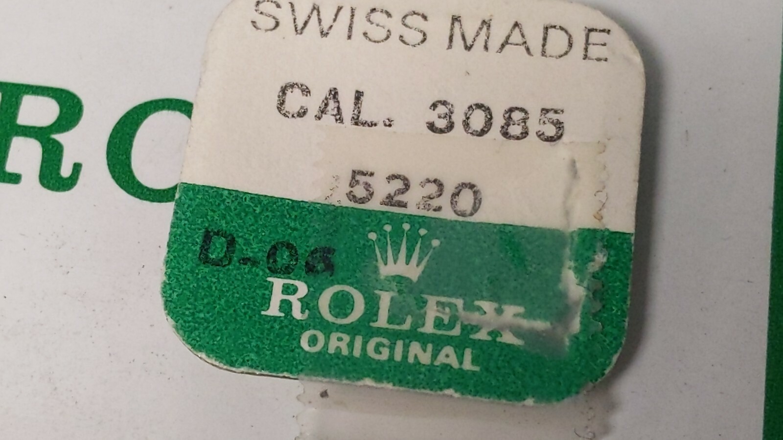 Rolex 3085 5220 MINUTE WHEEL 12 H open pack for watch repair