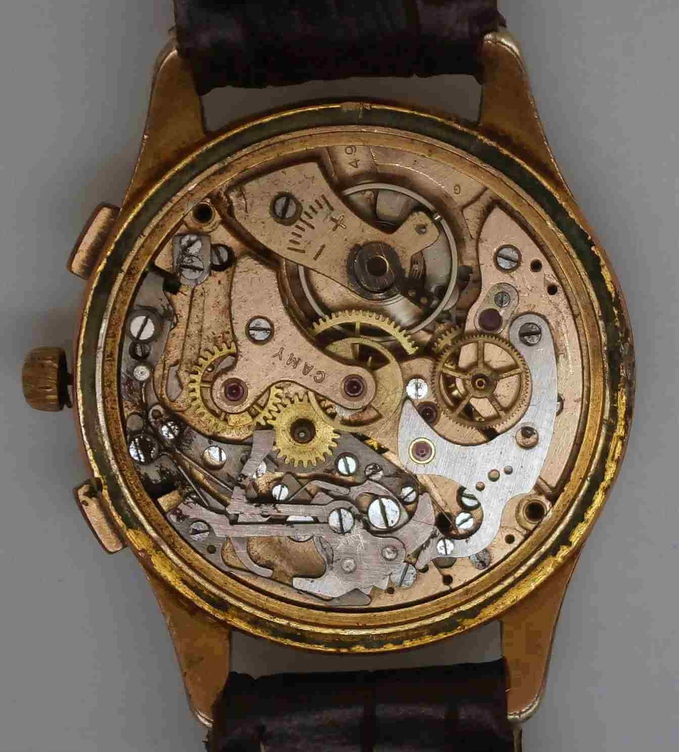 VTG CAMY Gold Plated Chronograph. Cal: L-149. For Repairs