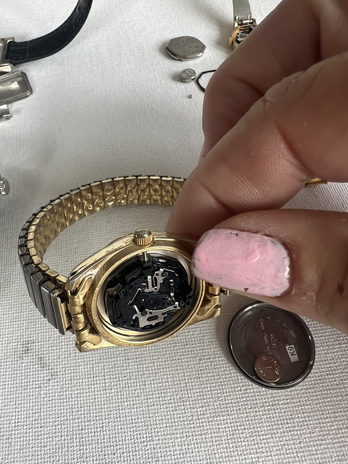 lot of watch parts six watches and four bands various brands