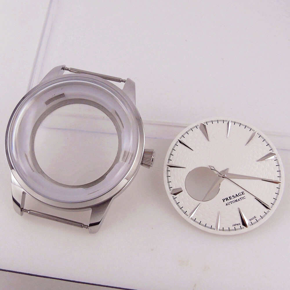 40mm Silver/Rose gold Coated Watch Case 35mm Dial Sapphire Glass Fit NH35A NH36A