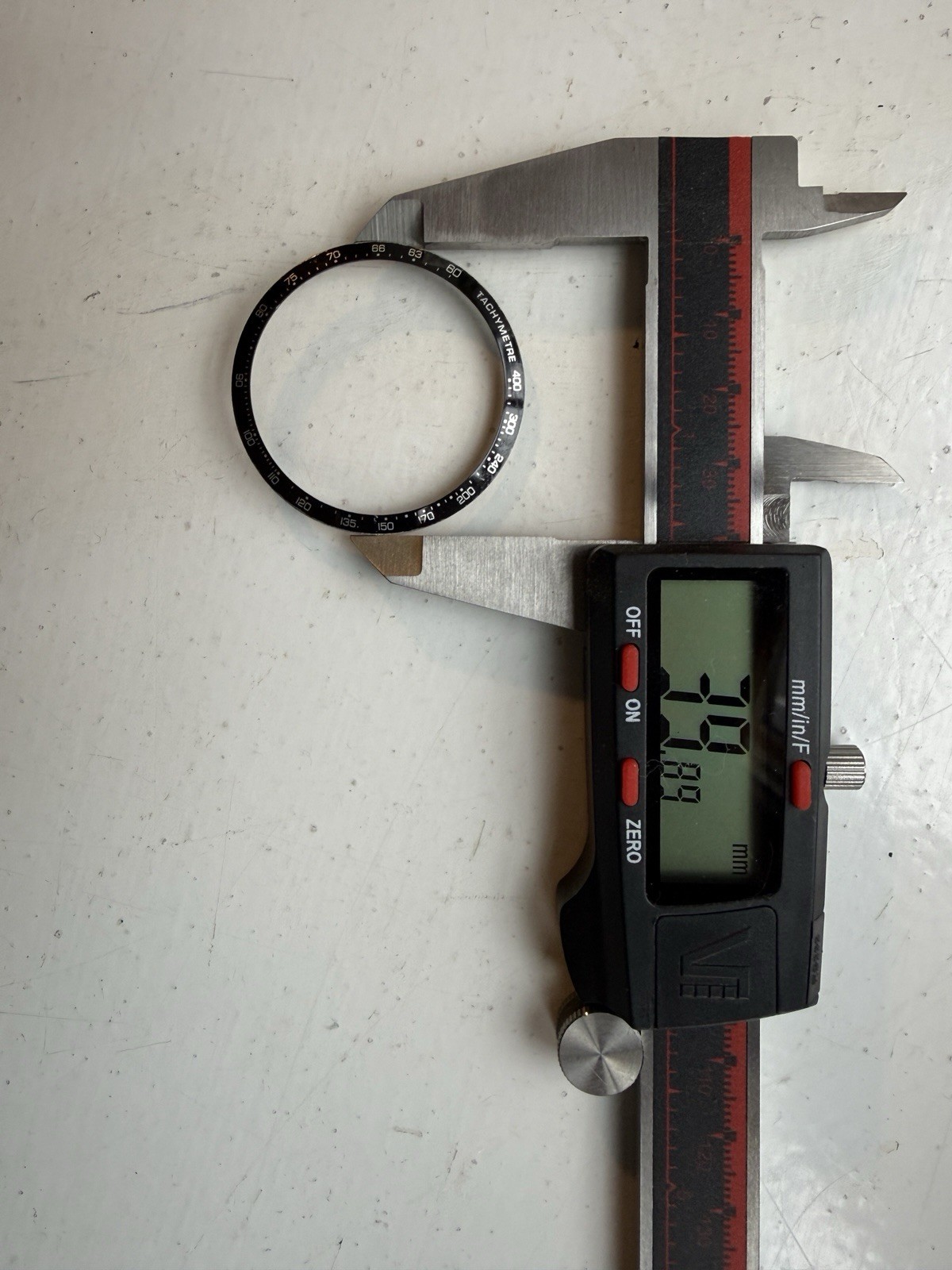 Tag Heuer Watch Bezel Tachymeter Black Silver Polished Diameter 40 mm OEM