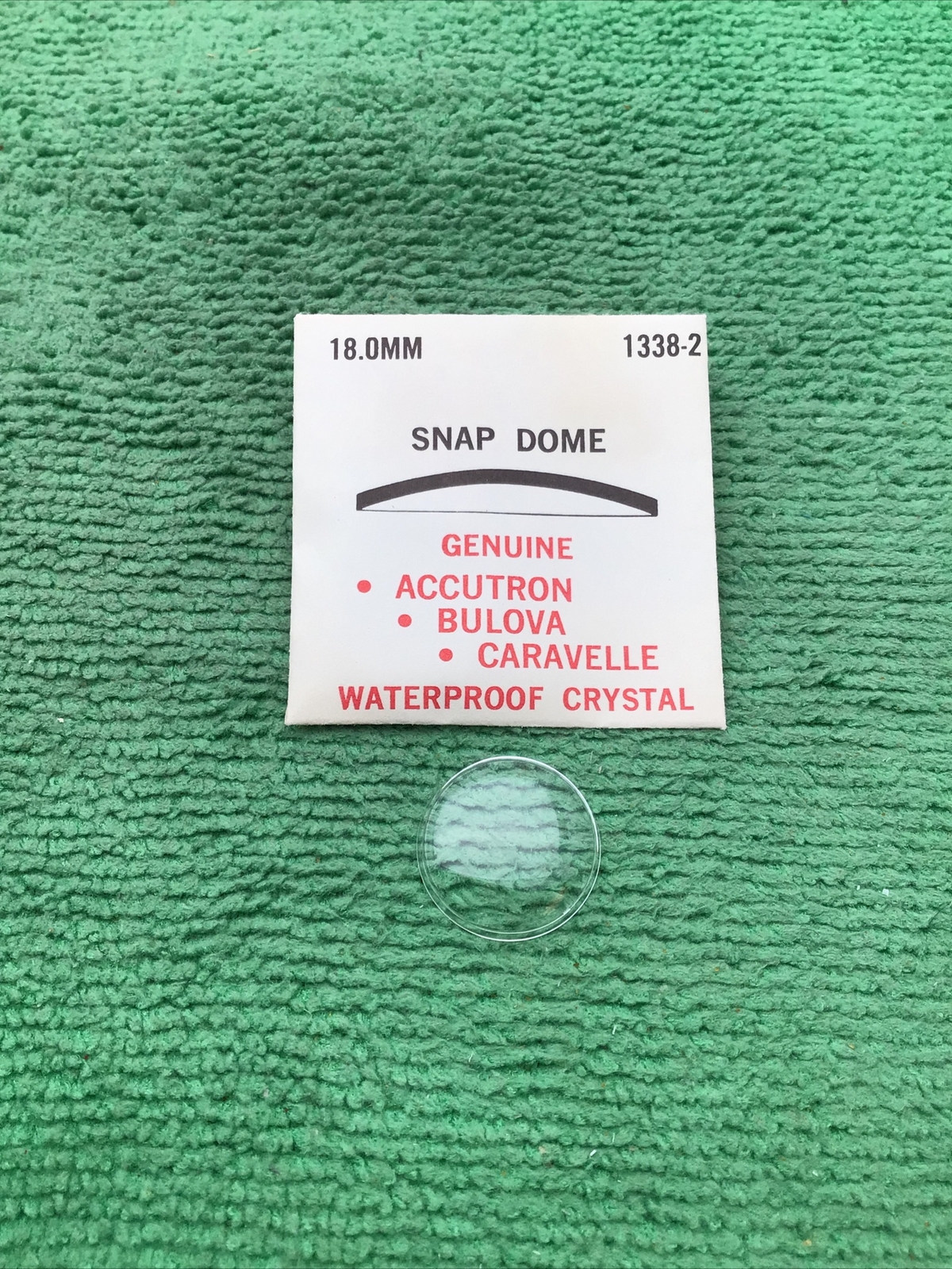 Genuine Bulova Accutron Part # 1338-2, 18 mm Watch Crystal