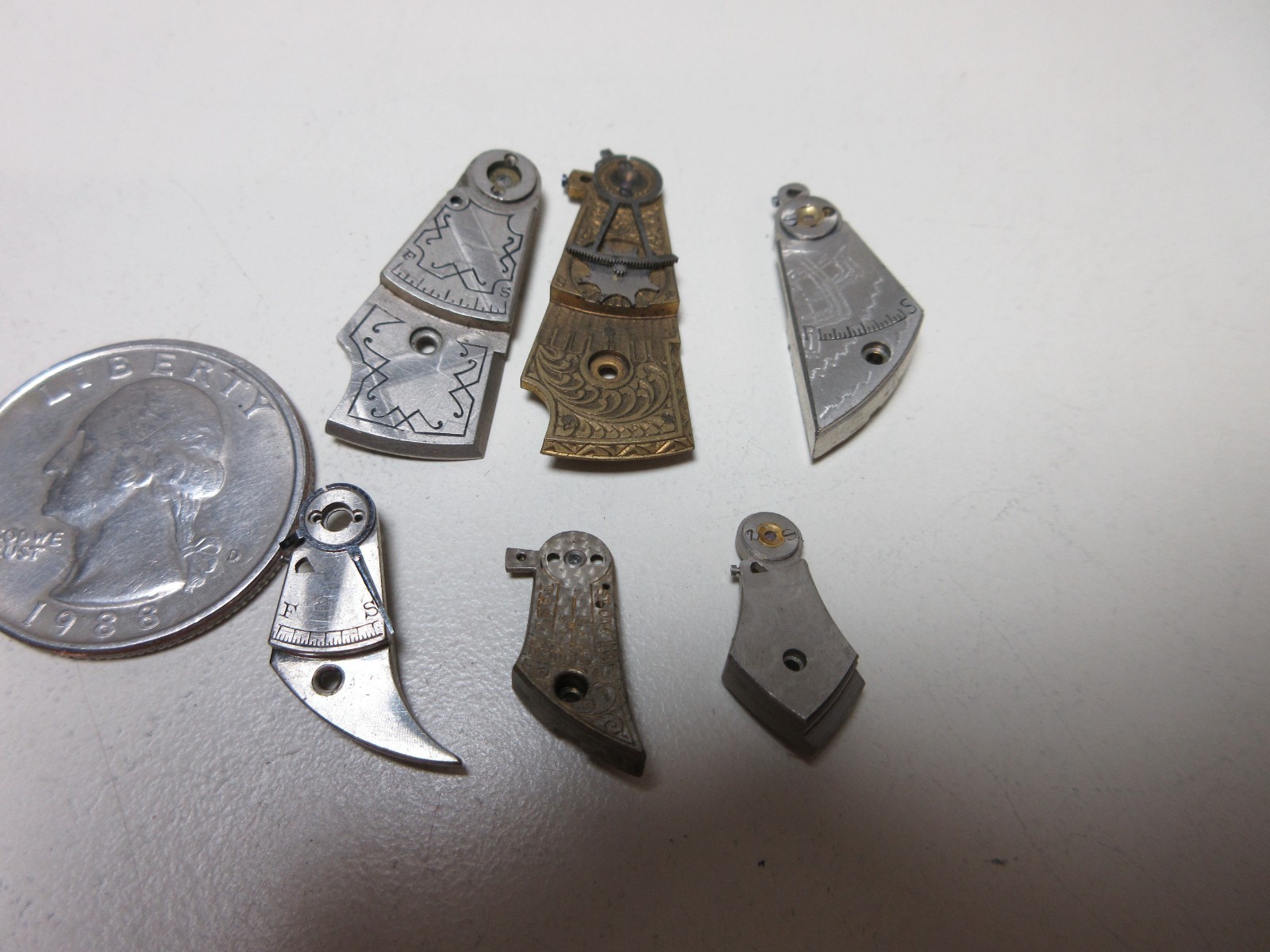 VTG LOT OF POCKET WATCH BALANCE COCKS BRIDGE WATCHMAKER REPLACEMENT PARTS #7