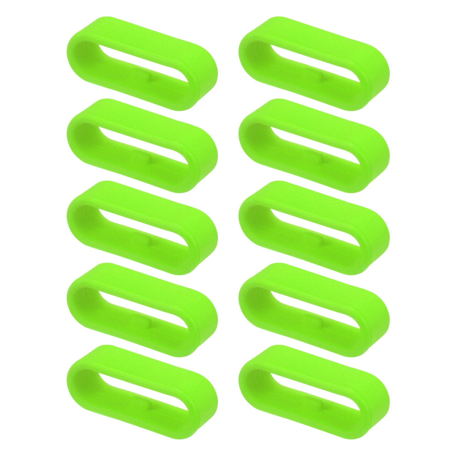10Pcs Watch Band Strap Loops Silicone Fastener Rings for 20mm Band, Green