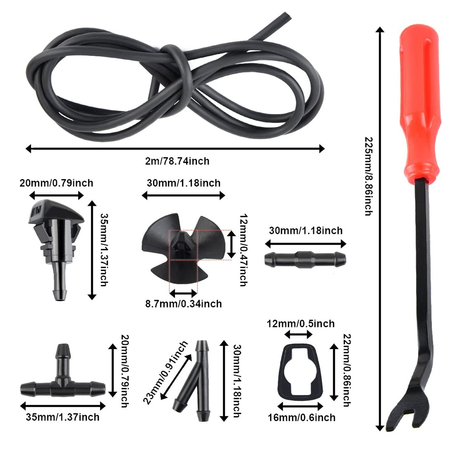42 In 1 Front Windshield Washer Nozzles Kit Compatible with Chrysler Dodge Je…