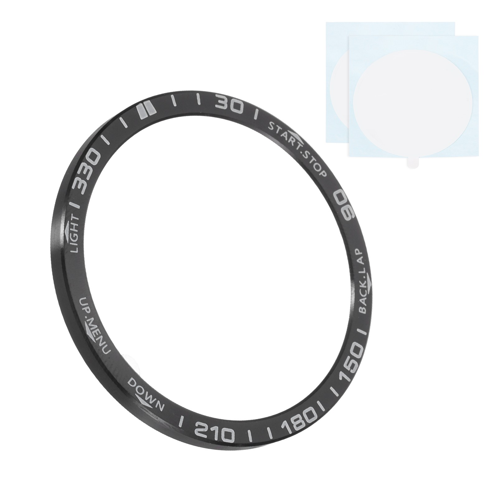 47mm Watch Bezel Stainless Steel Watch Bezel Ring Solar Black/White