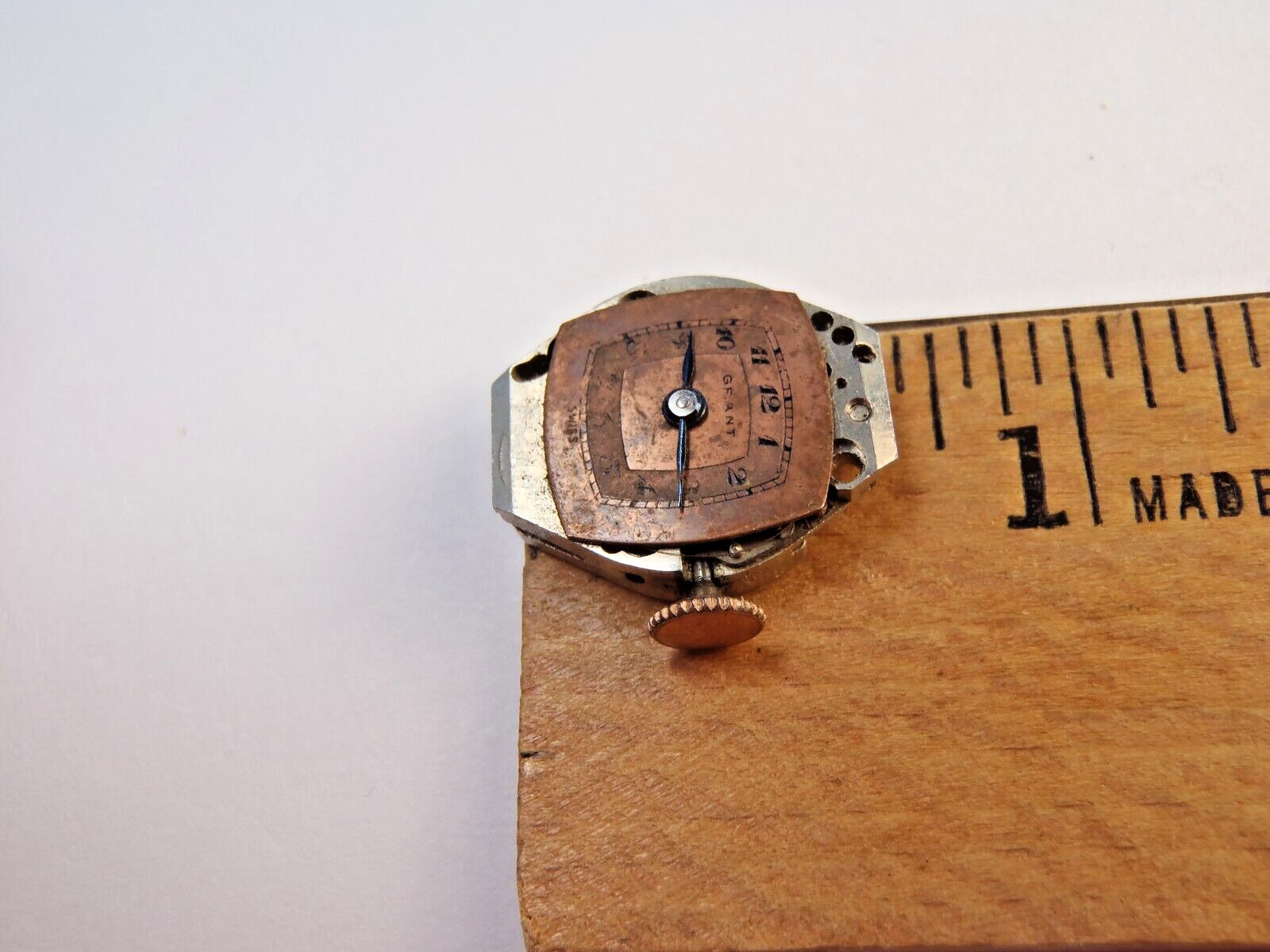 Grant GXR Watch Movement Dial Hands Stem Crown 17 Jewel Balance Rotates