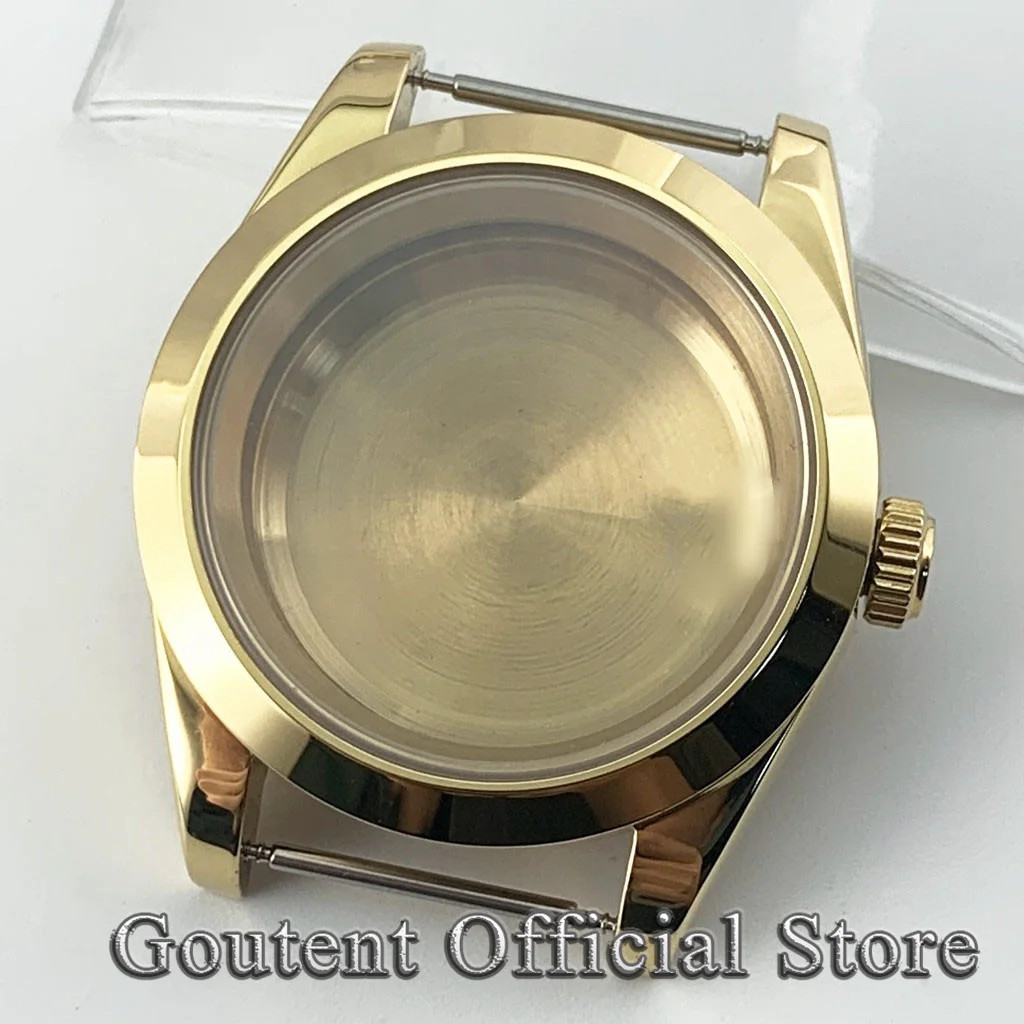 Men’S Gold Sapphire Glass Watch Case 36Mm 39Mm Fit PT5000 NH34 NH35 NH36 ETA 282