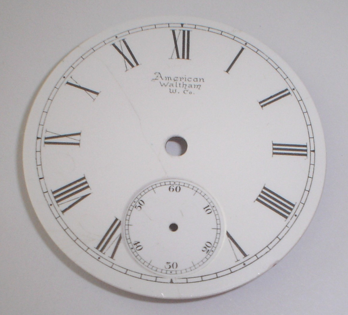 American Waltham Watch Co. Porcelain Pocket Watch Dial 45.1mm