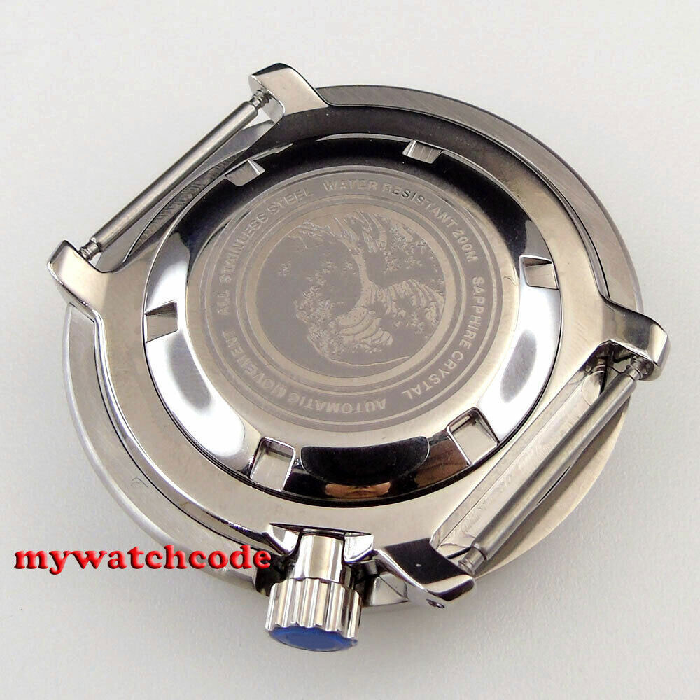 47mm Solid 316L Steel sapphire glass Watch Case 300M water resistance 4 o’clock