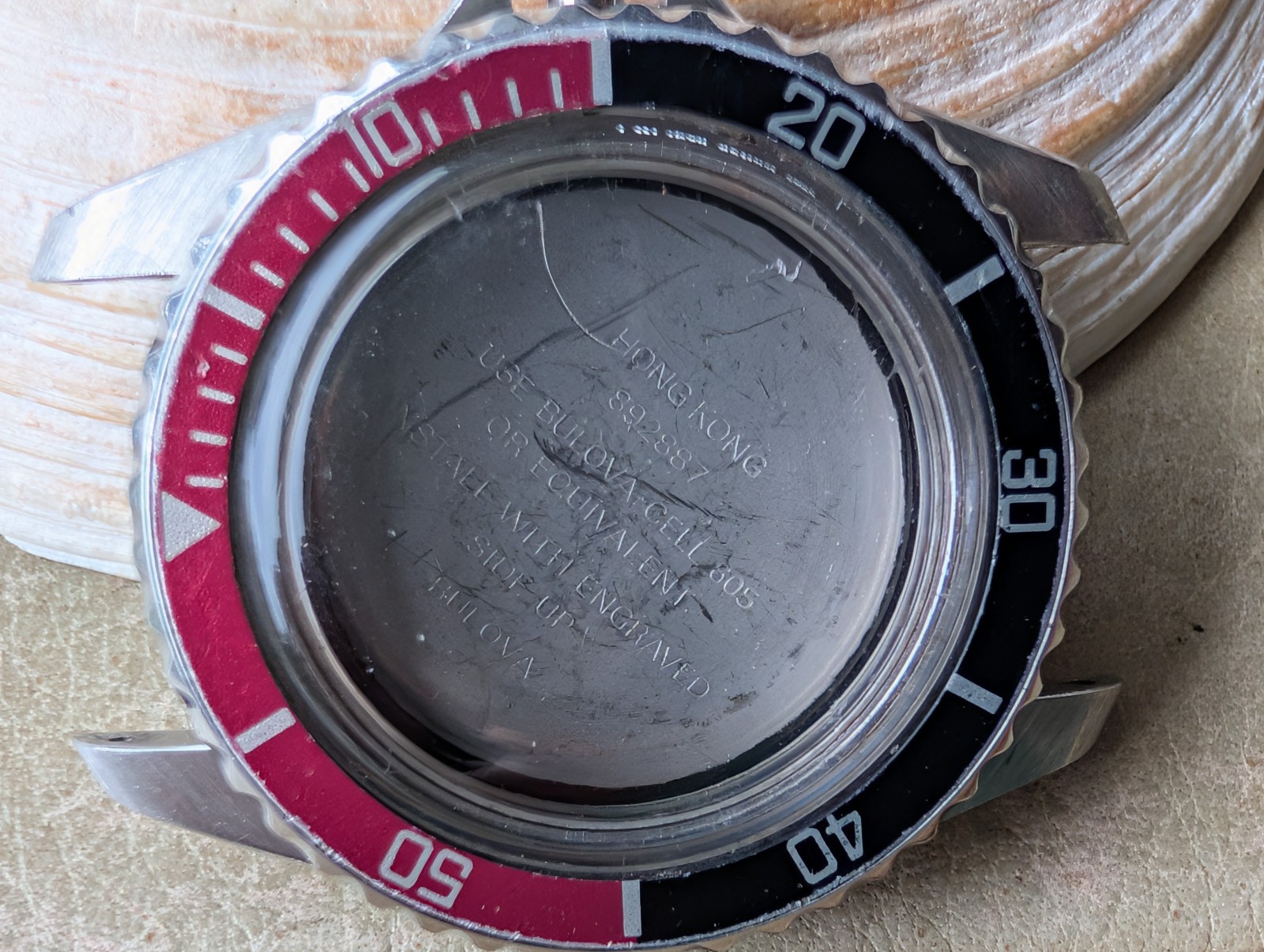 Vintage 1980 Bulova Caravelle Quartz ‘892887’ Diver CASE/BEZEL/INSERT/CRYSTAL